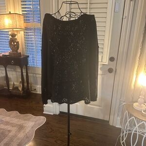 Free People Black Long Sleeve Lace tunic
